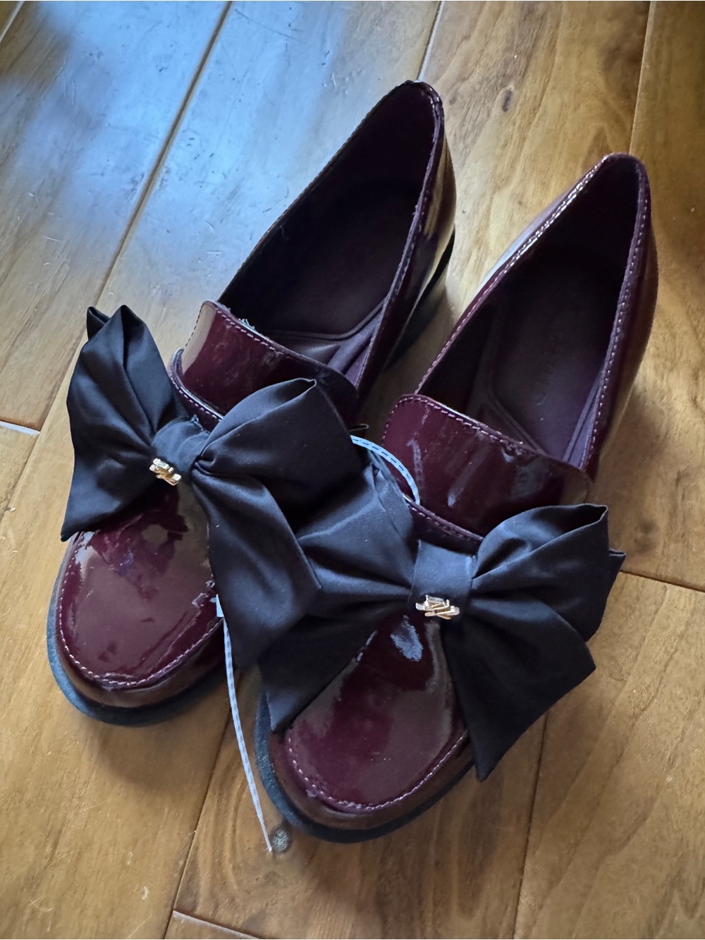 NWT KARL LAGERFELD PARIS Camilia Patent Leather Bow Detail Loafer Pumps Sz 8 - Picture 7 of 14